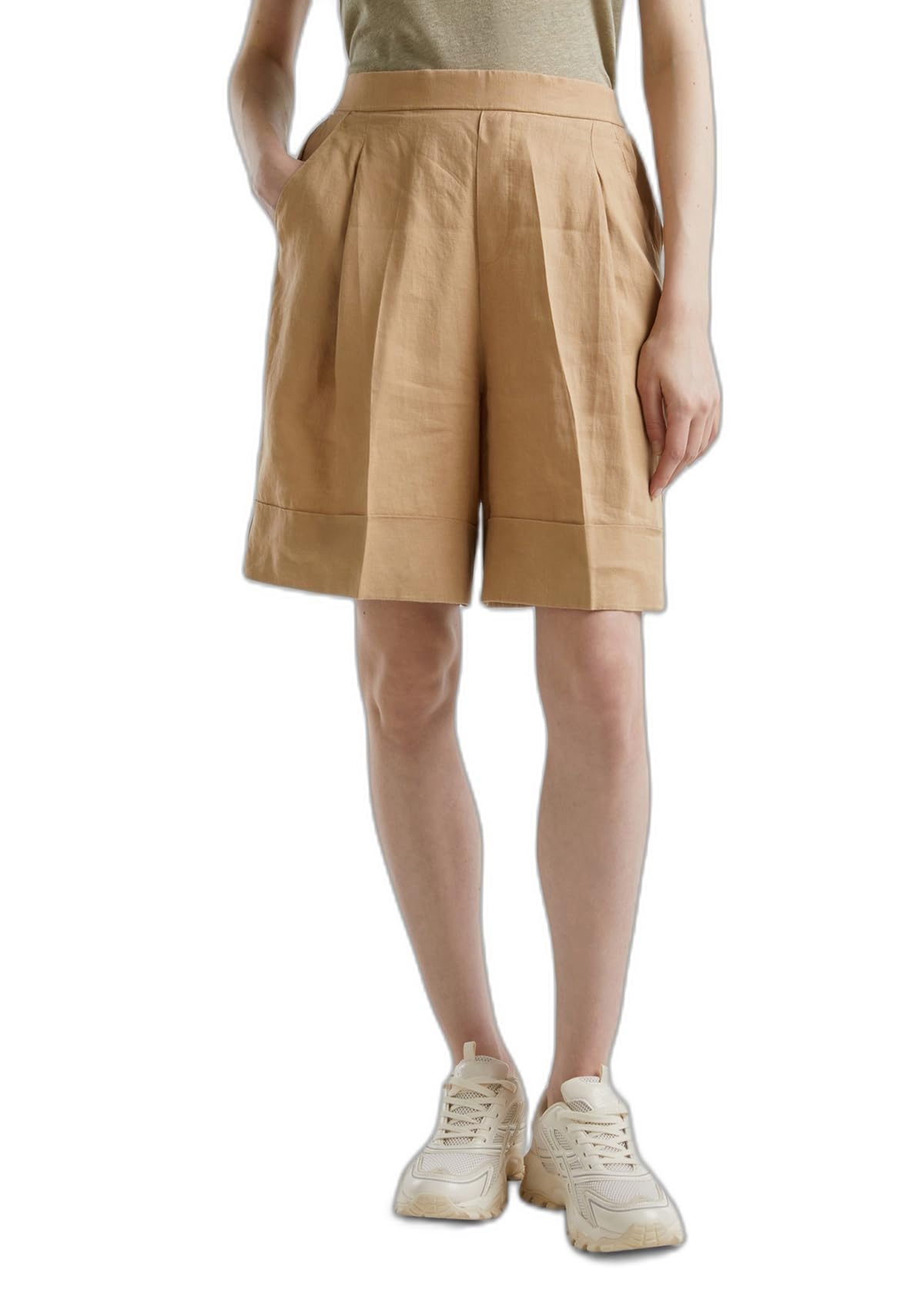 Benetton Pantaloni e Jeans Shorts Donna Bianco Ottico 101