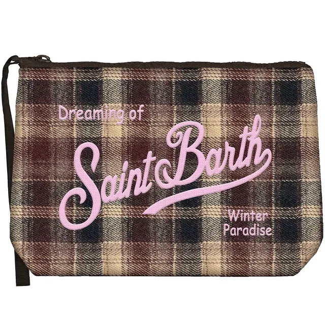 Mc2 Saint Barth Aline Wool 01822M pochette tartan bordeaux