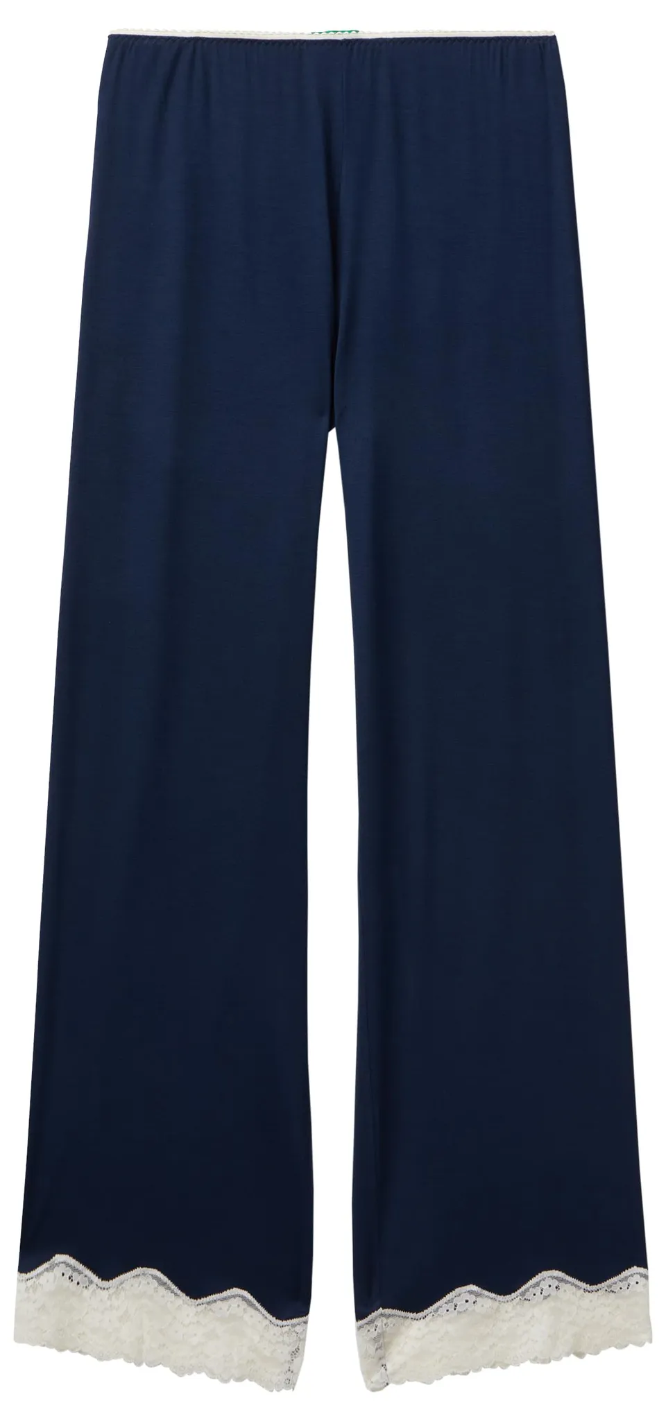Benetton Pantaloni e Jeans Pantalone Lungo Donna Viscosa con Pizzo