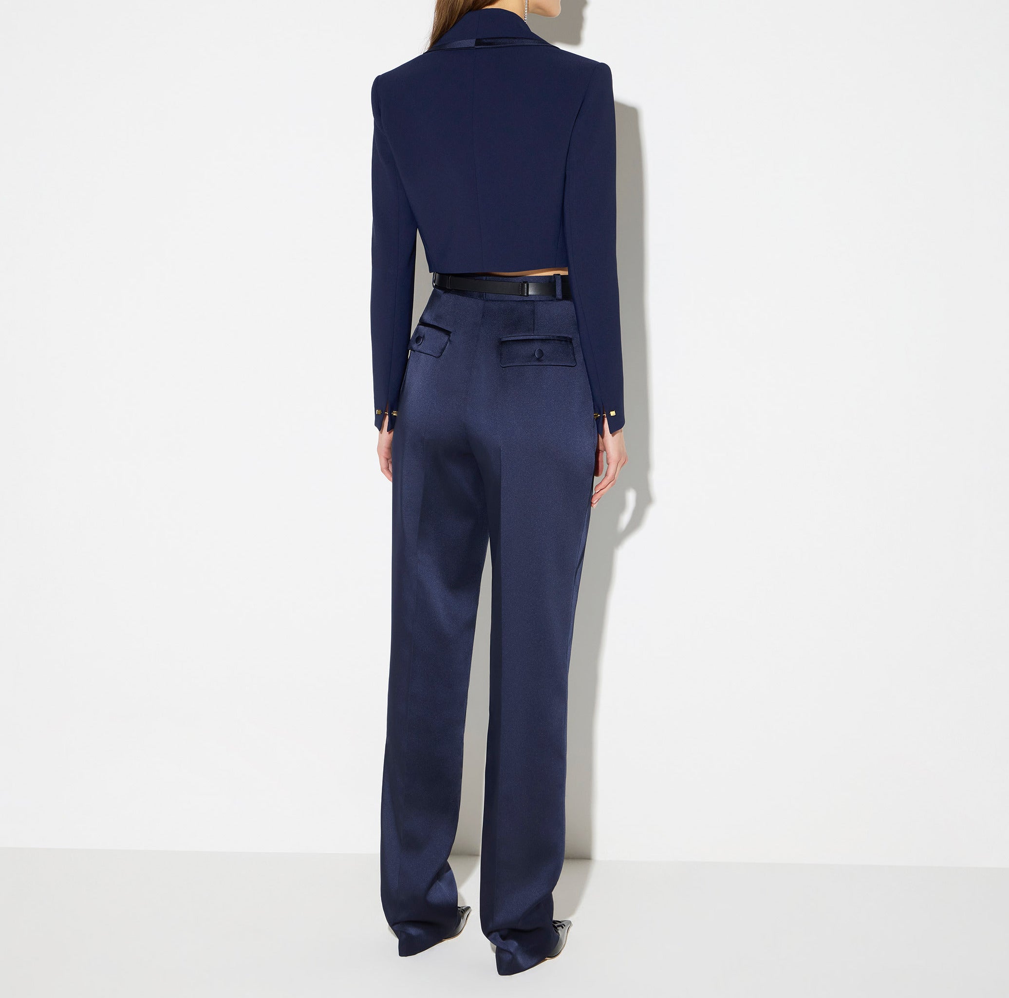 Elisabetta Franchi PA18266E2 pantalone donna navy raso