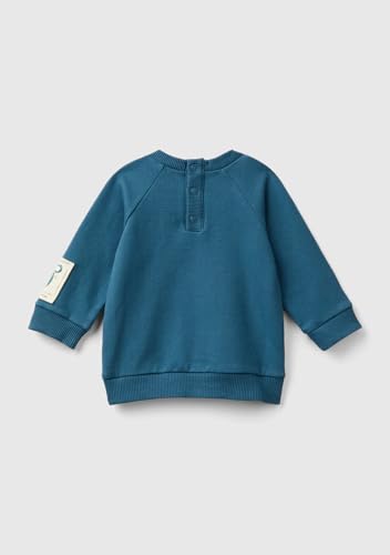 Benetton Felpe e Tute Felpa Bimbo 50 Blu Girocollo Cotone