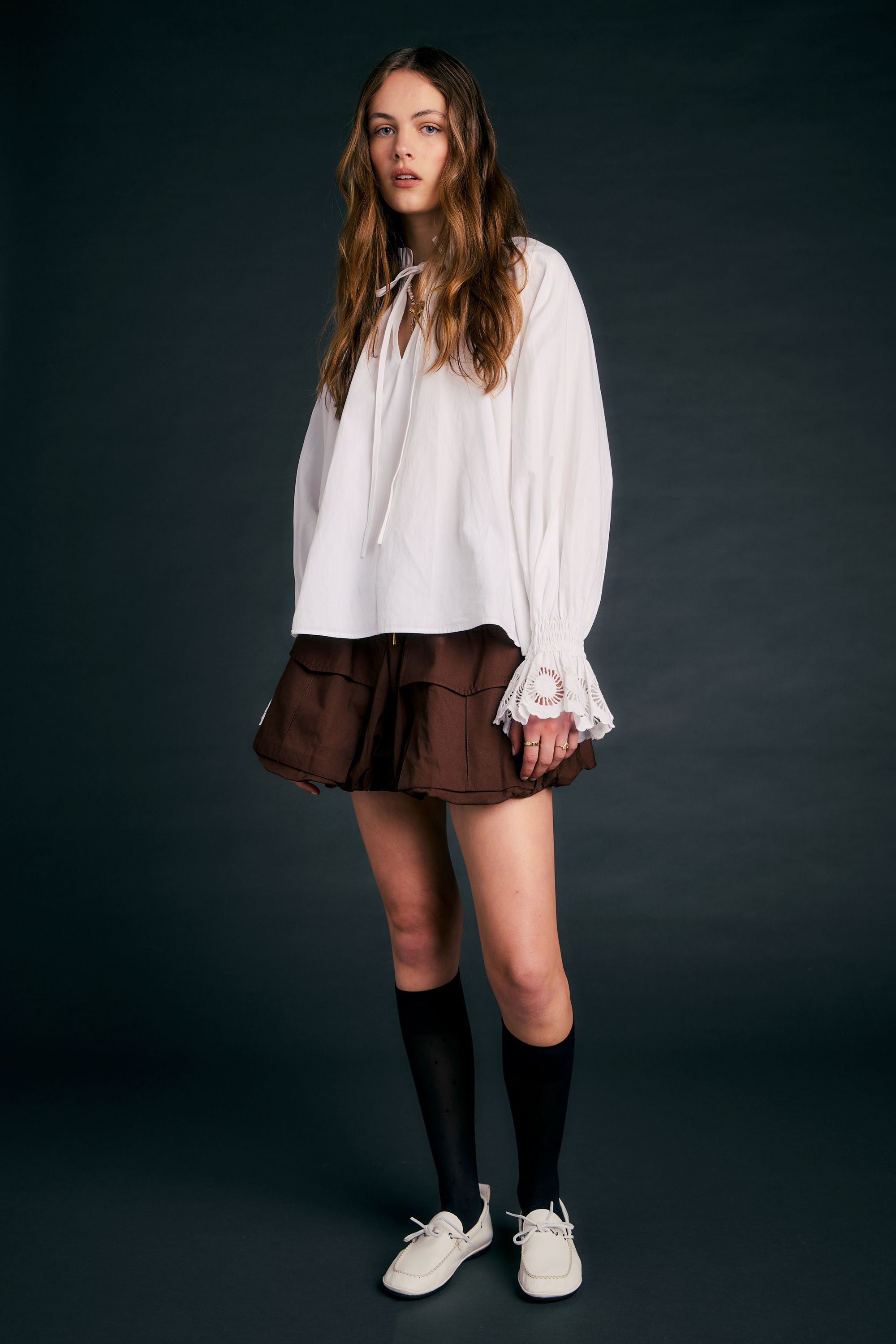 Karen Walker Ivy Blouse camicetta bianca cotone organico