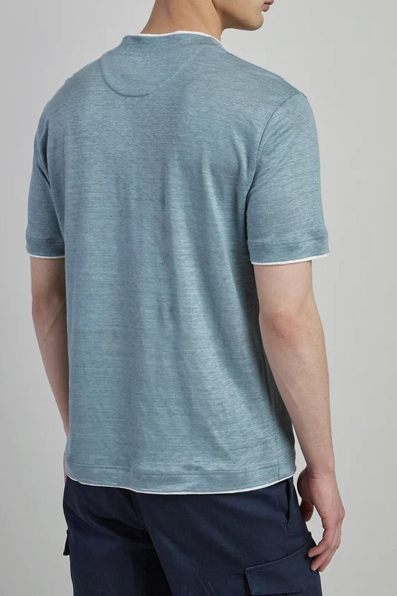 Eleventy M75TSHM07 t-shirt uomo lino denim bianco