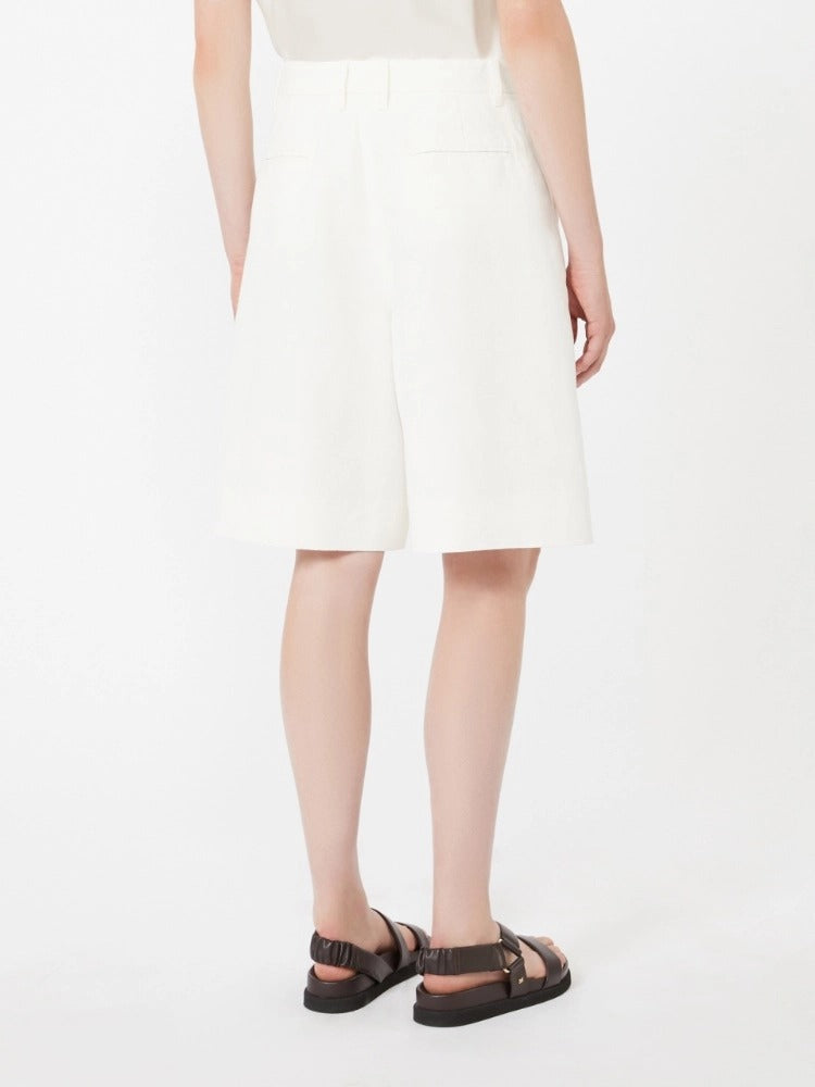 S Max Mara Sole SMMSOLE001 bermuda bianco cotone lino