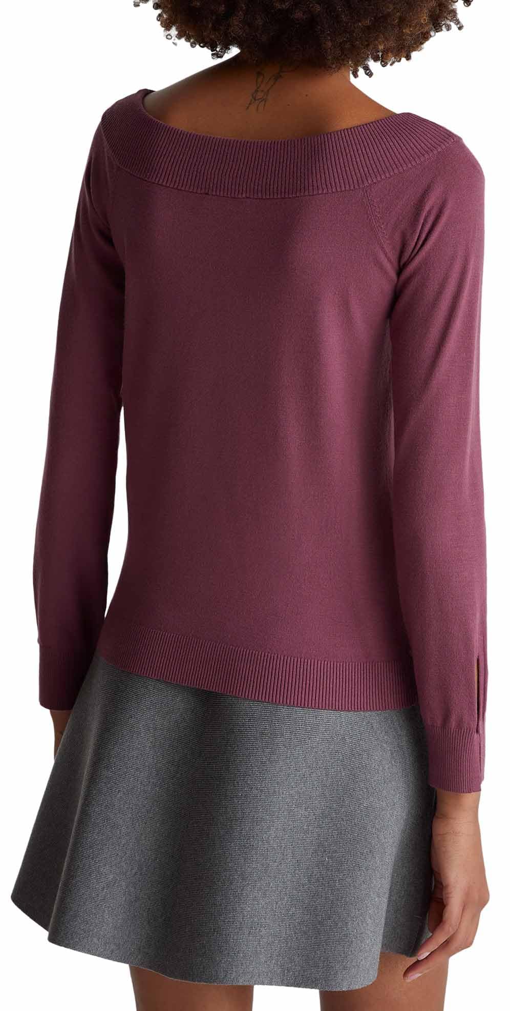 Benetton Maglia Donna Scollo Sceso Viscosa Nero