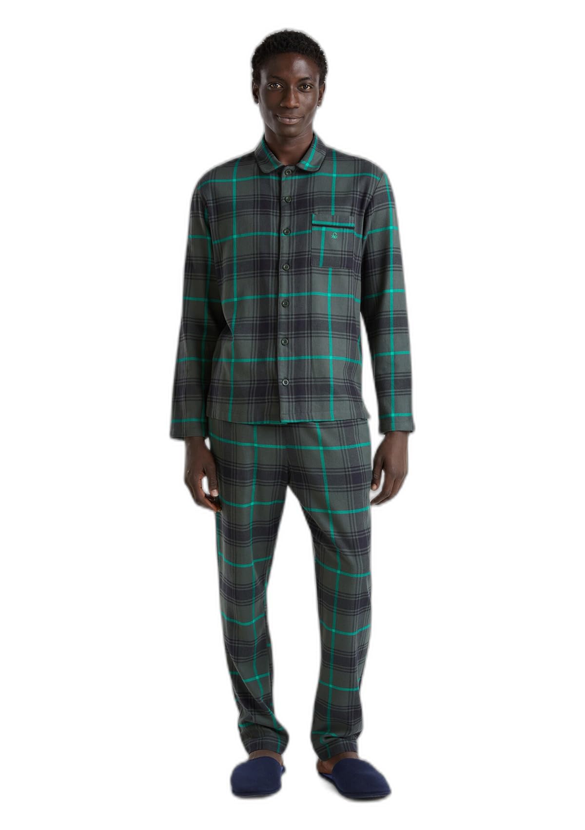 Benetton 43UL4P00A Set Pigiama Uomo S Flanella