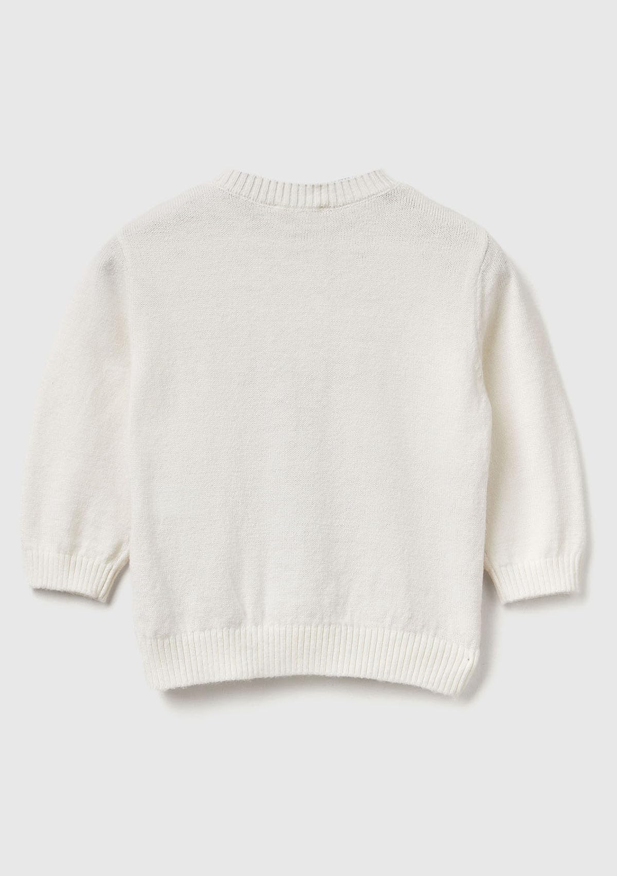 Benetton Maglieria maglione bimbo 68 bianco cotone righe