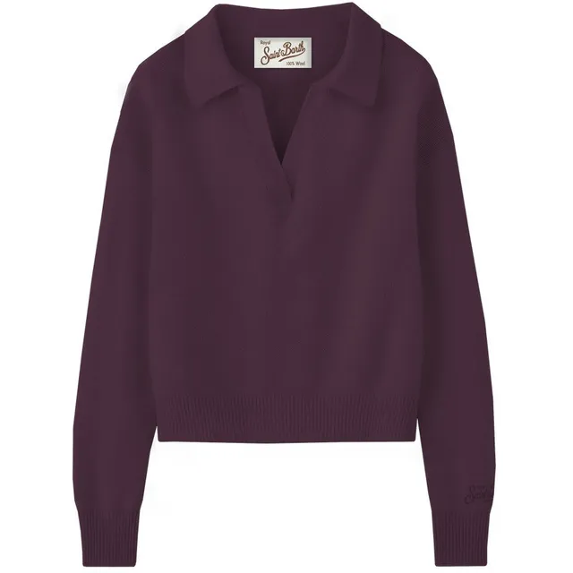 MC2 Saint Barth Eze Wool polo donna melanzana lana