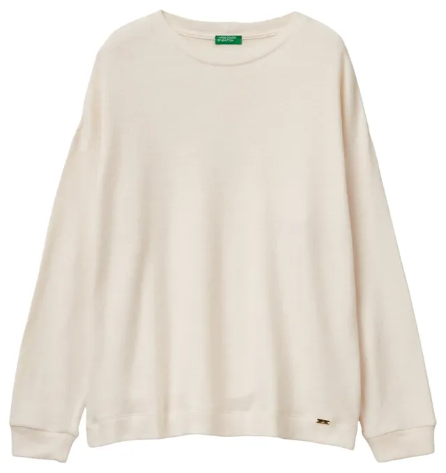Benetton 3q413m08a Maglione Donna Pristine manica lunga