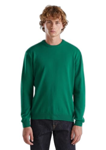 Benetton Maglieria 1002u1g34 maglia uomo verde lana merino S