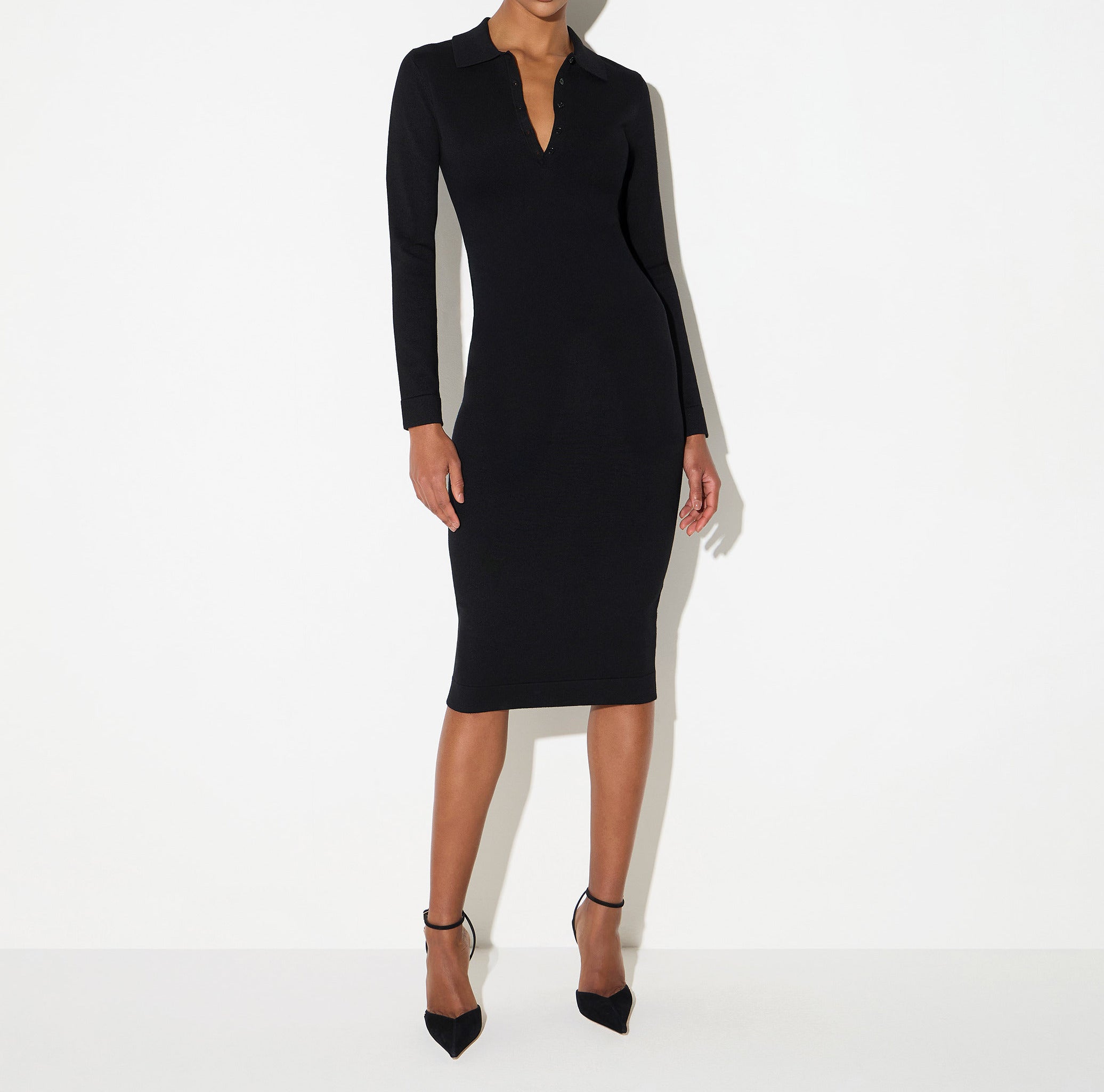 Elisabetta Franchi AM59S67E2 abito midi nero polo