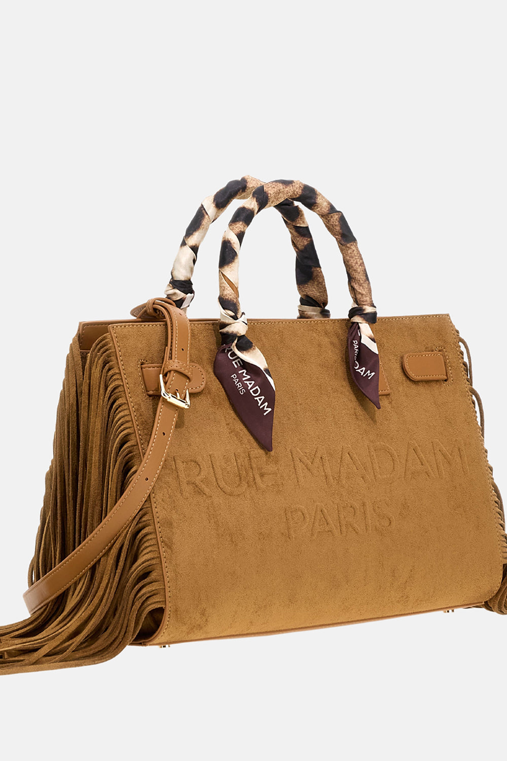 Rue Madam 1587 Canyon Tote Fringes Borsa Cognac Ecosuede