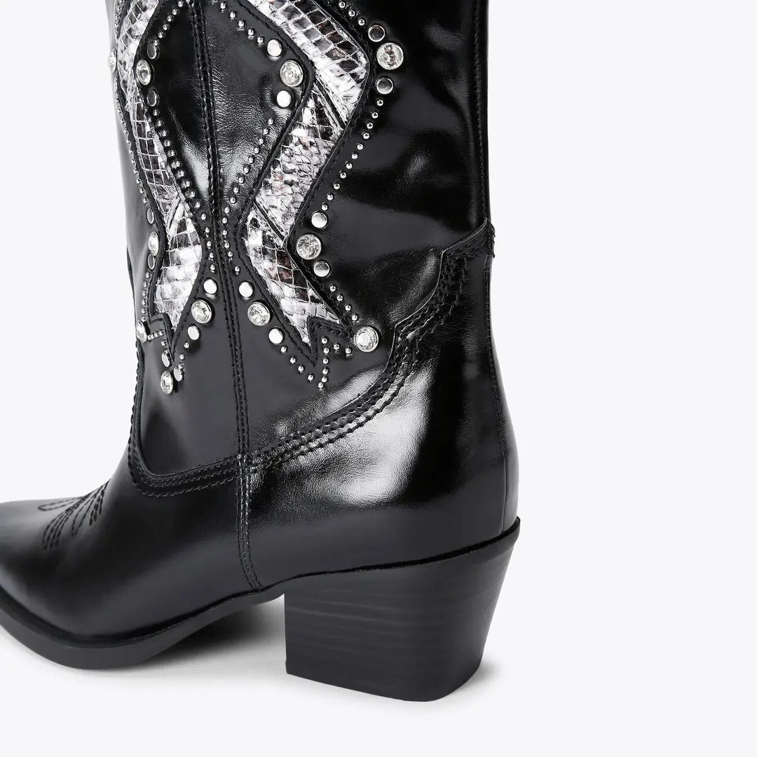 Kurt Geiger Rodeo Bow 5857800109 stivale nero pelle tacco 5 cm