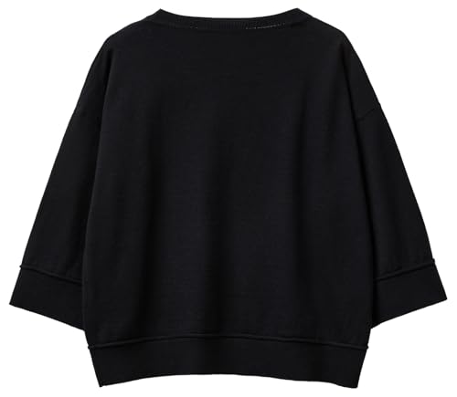 Benetton Maglieria Maglione Donna boxy girocollo manica corta