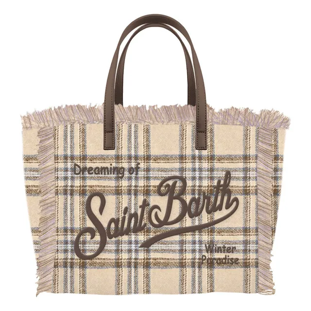 MC2 Saint Barth Colette Wool N Borsa Tartan Beige