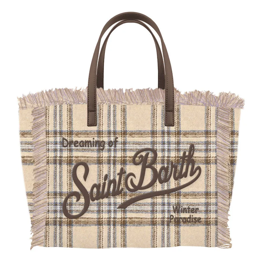 MC2 Saint Barth Colette Wool N Borsa Tartan Beige