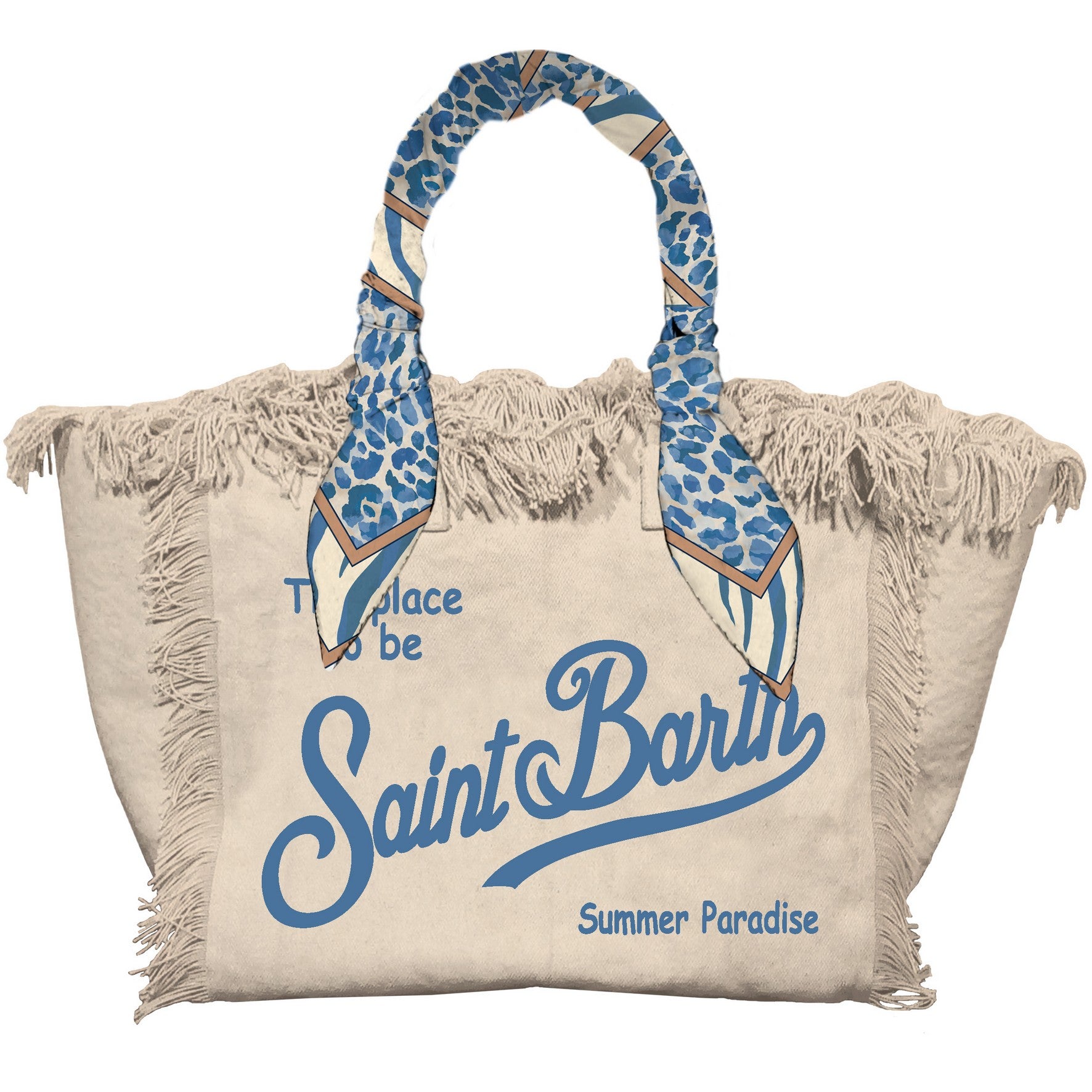 MC2 Saint Barth Vanity Foulard borsa donna beige tote canvas