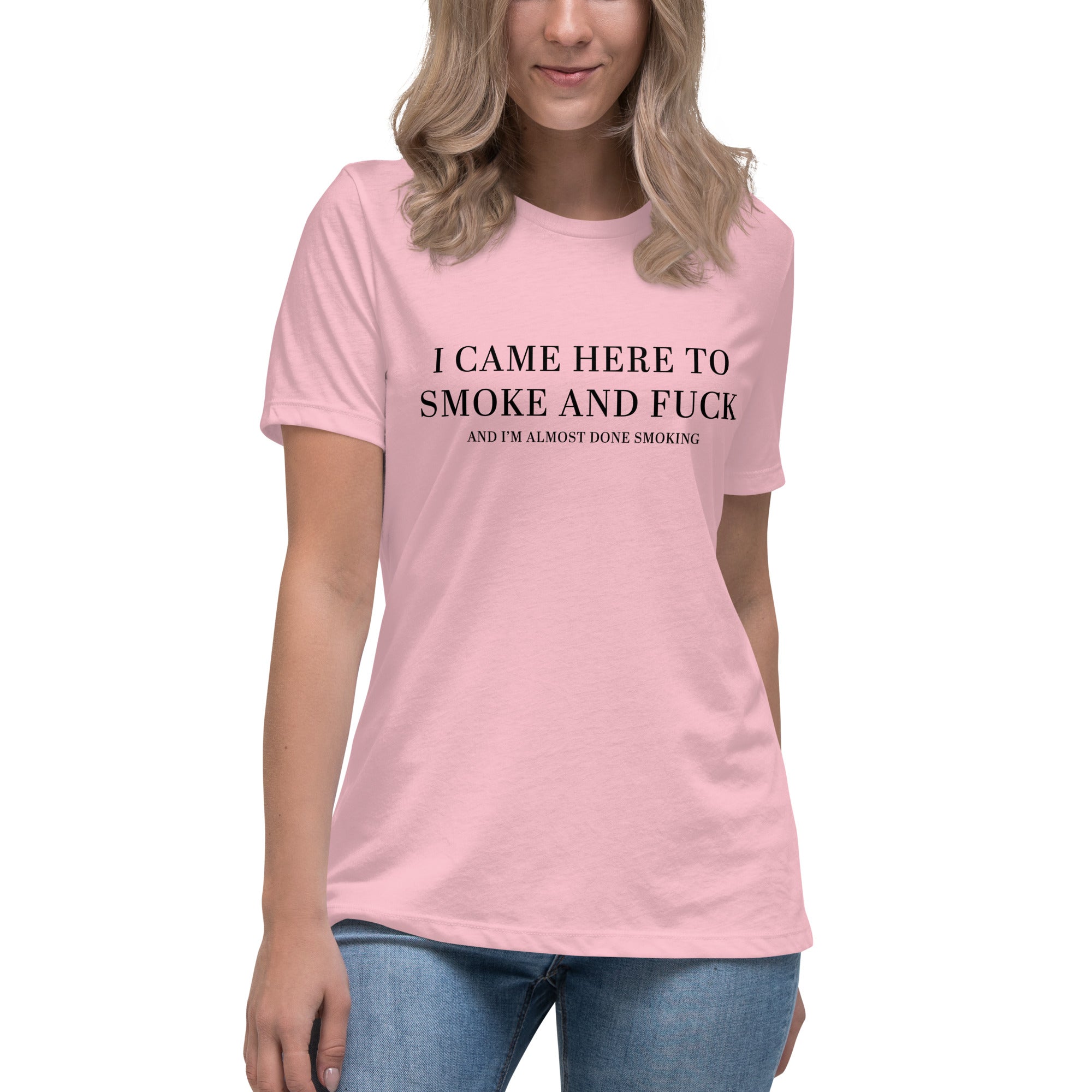 Pure Trash I Came Here To Smoke maglietta donna malva cotone