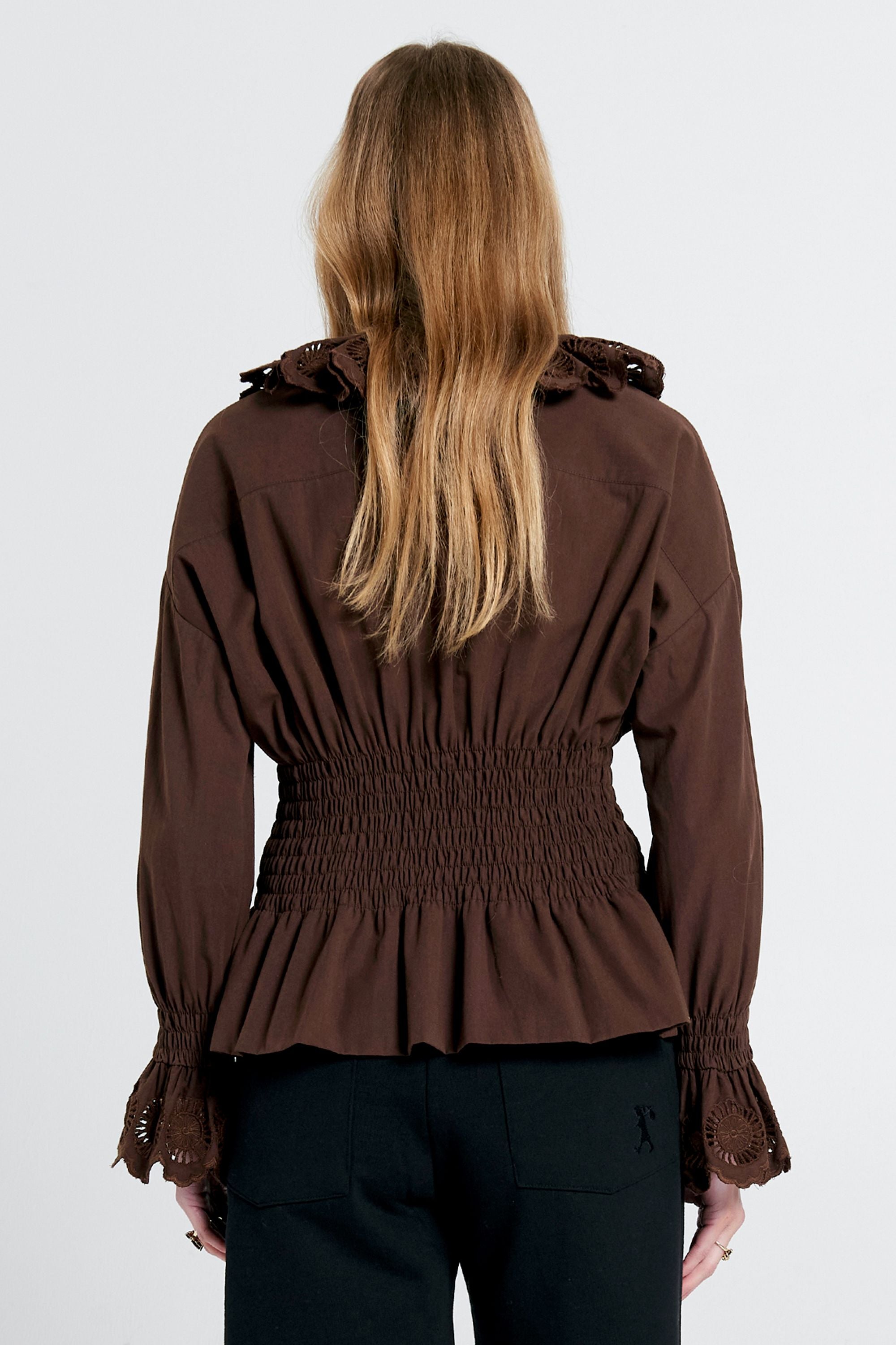 Karen Walker Treasurer Camicia Cioccolato Cotone Organico