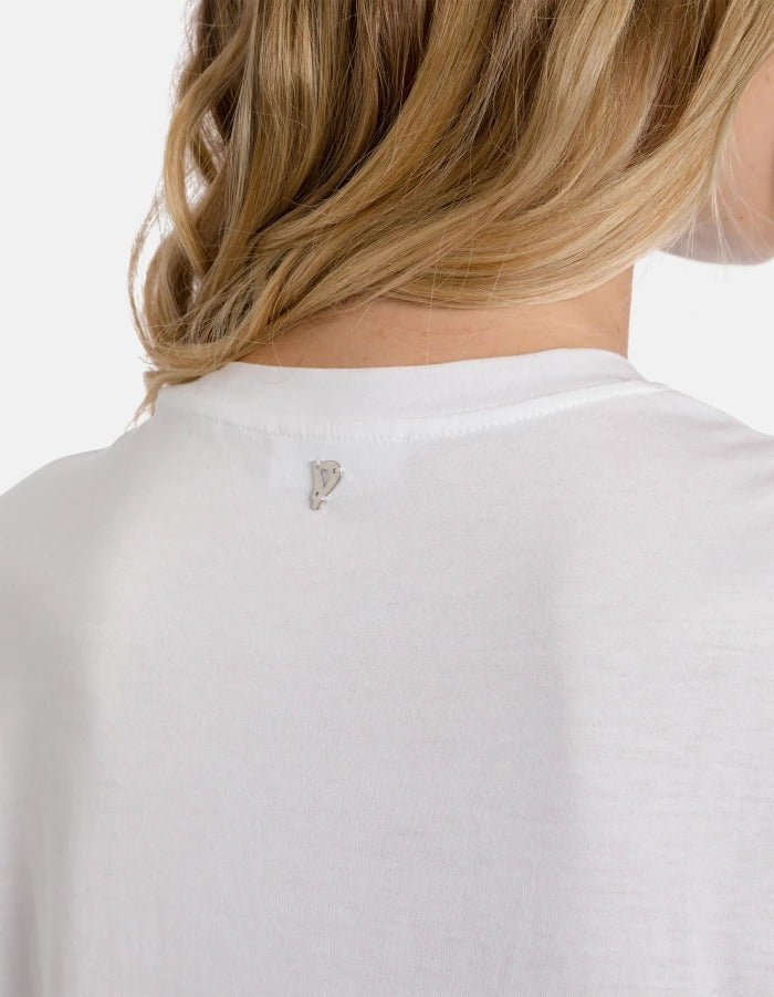 Dondup DS074 Jersey T-Shirt Donna Bianco Regular