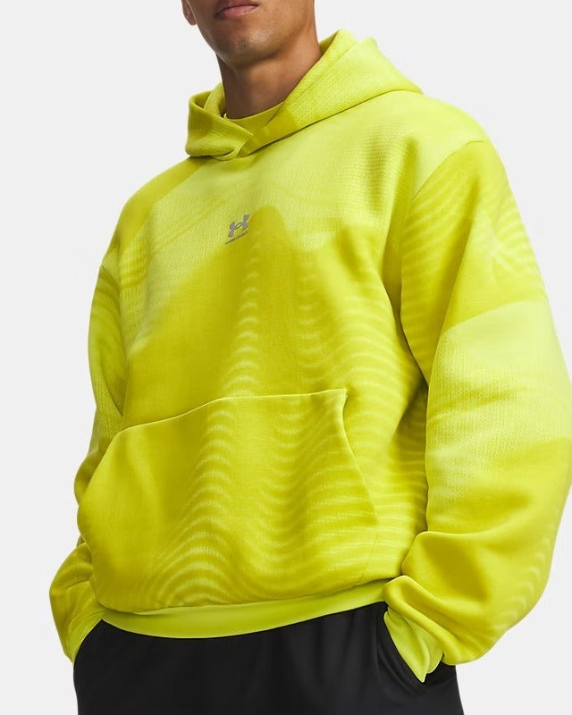 Under Armour Icon Fleece Printed Felpa Uomo Flash Light pile
