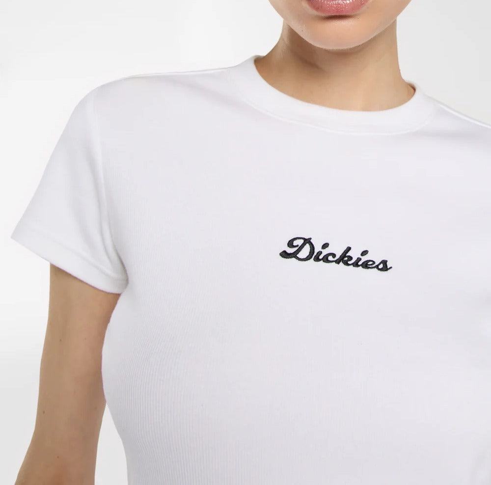 Dickies Wellsville DK0A88JT t-shirt donna bianca cotone