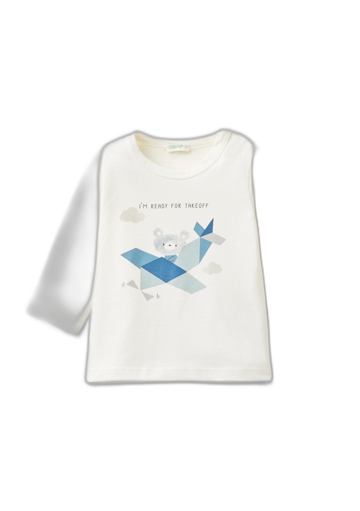 Benetton 3ATNA1055 t-shirt bimbo manica lunga bianco taglia 50
