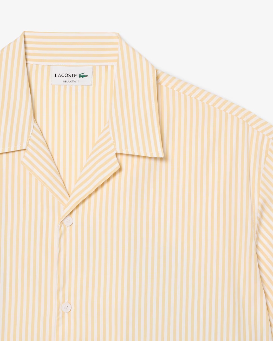 Lacoste CH1995 camicia uomo righe blanc beige cotone