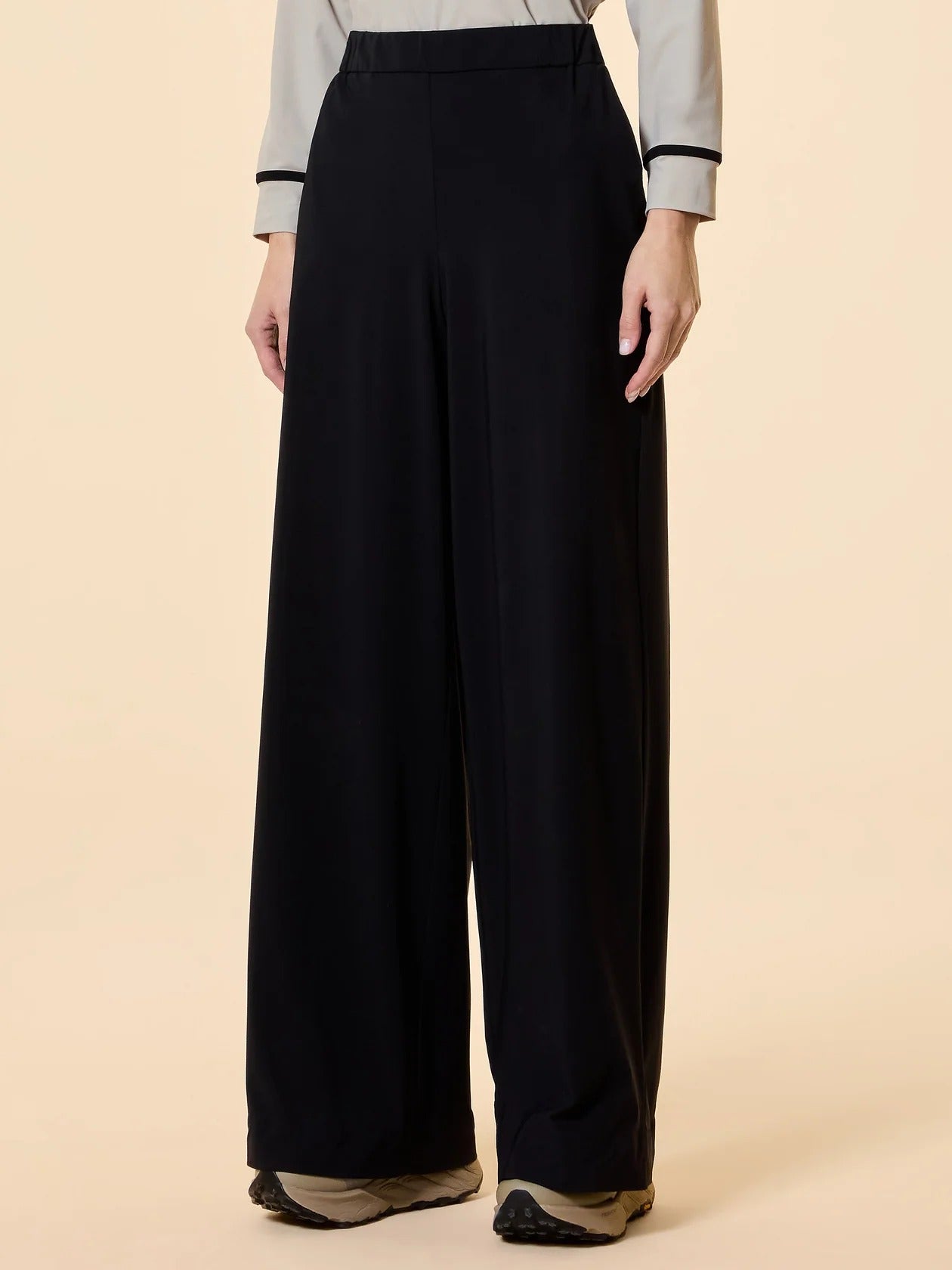 RRD 26854 pantalone palazzo tecnico nero donna