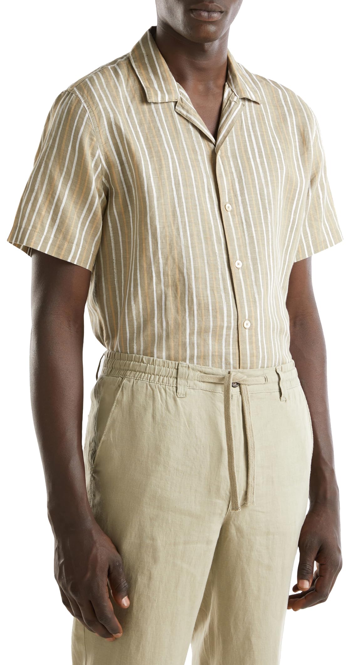 United Colors of Benetton 5HPWUQ03H Camicia Uomo XS Lino