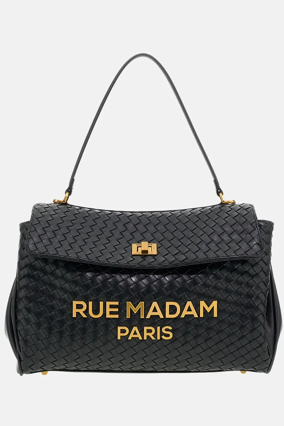 Rue Madam Les Jours XL Motif borsa donna nera intrecciata