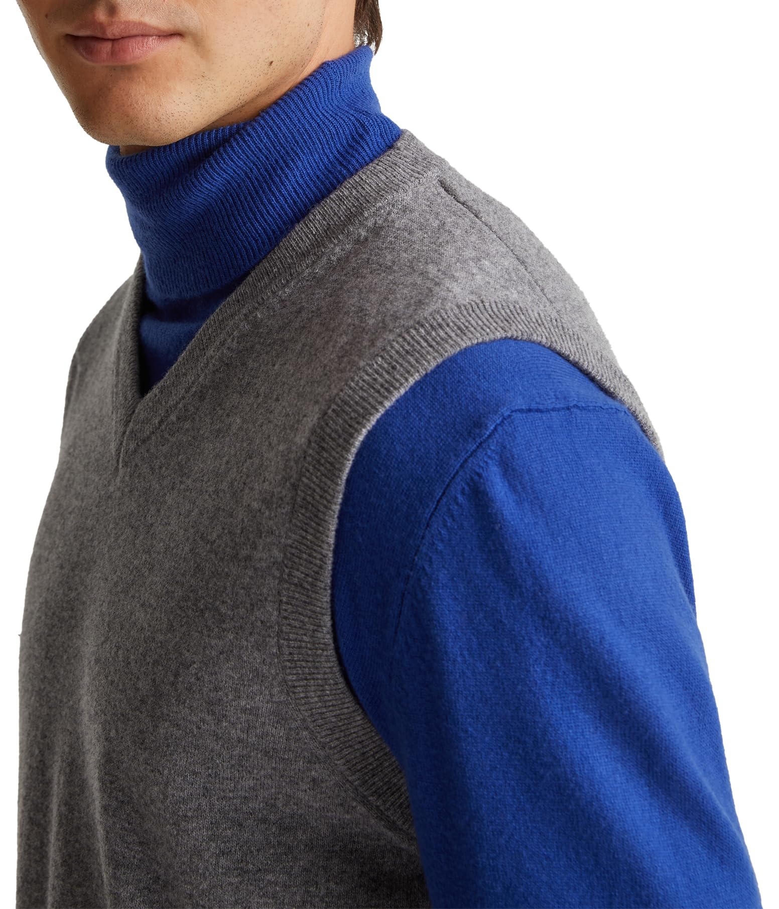 Benetton 1002u400l gilet uomo scollo V nero regular