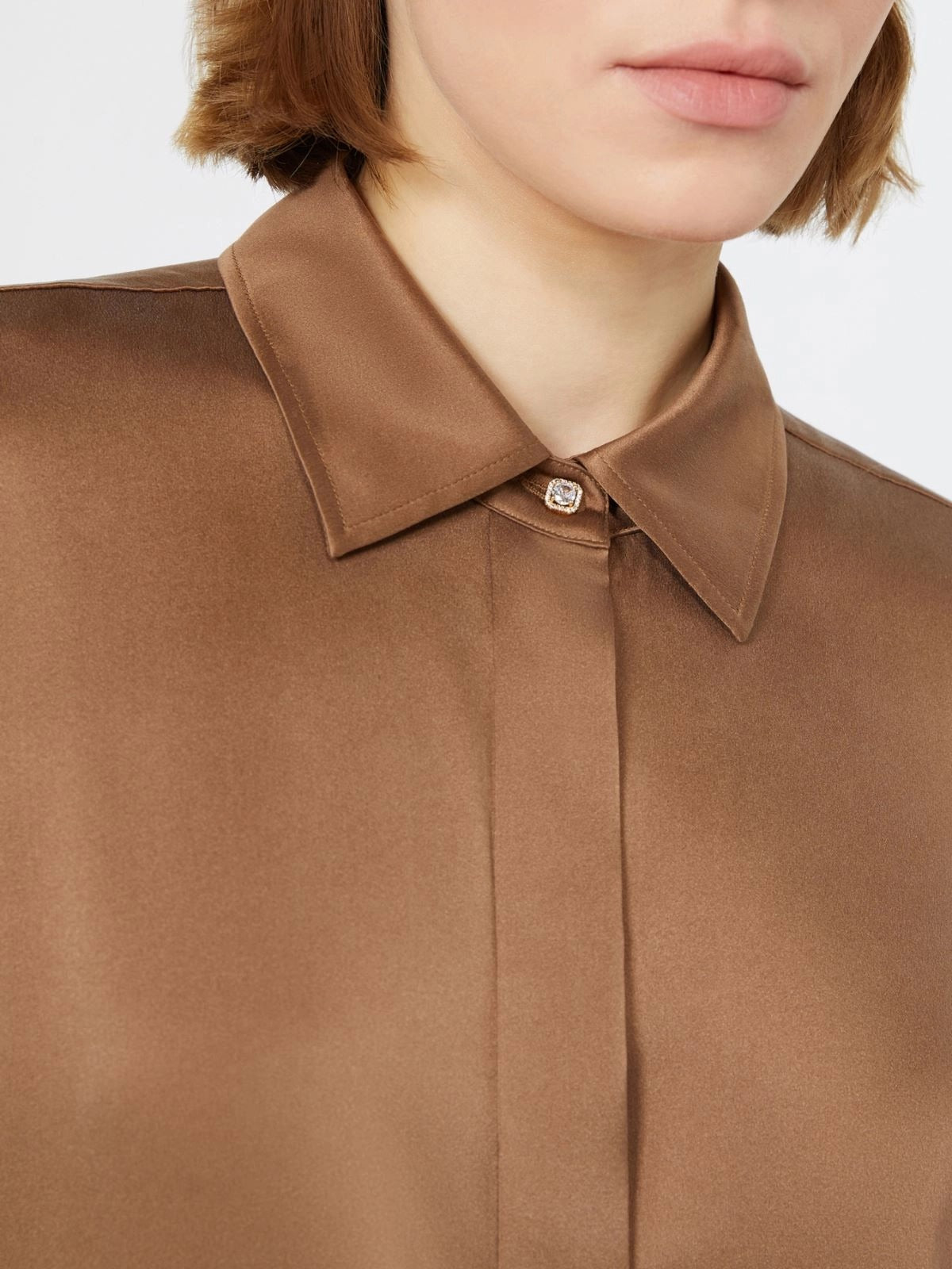 Max Mara Studio Xero MSTXERO094 camicia donna cuoio seta
