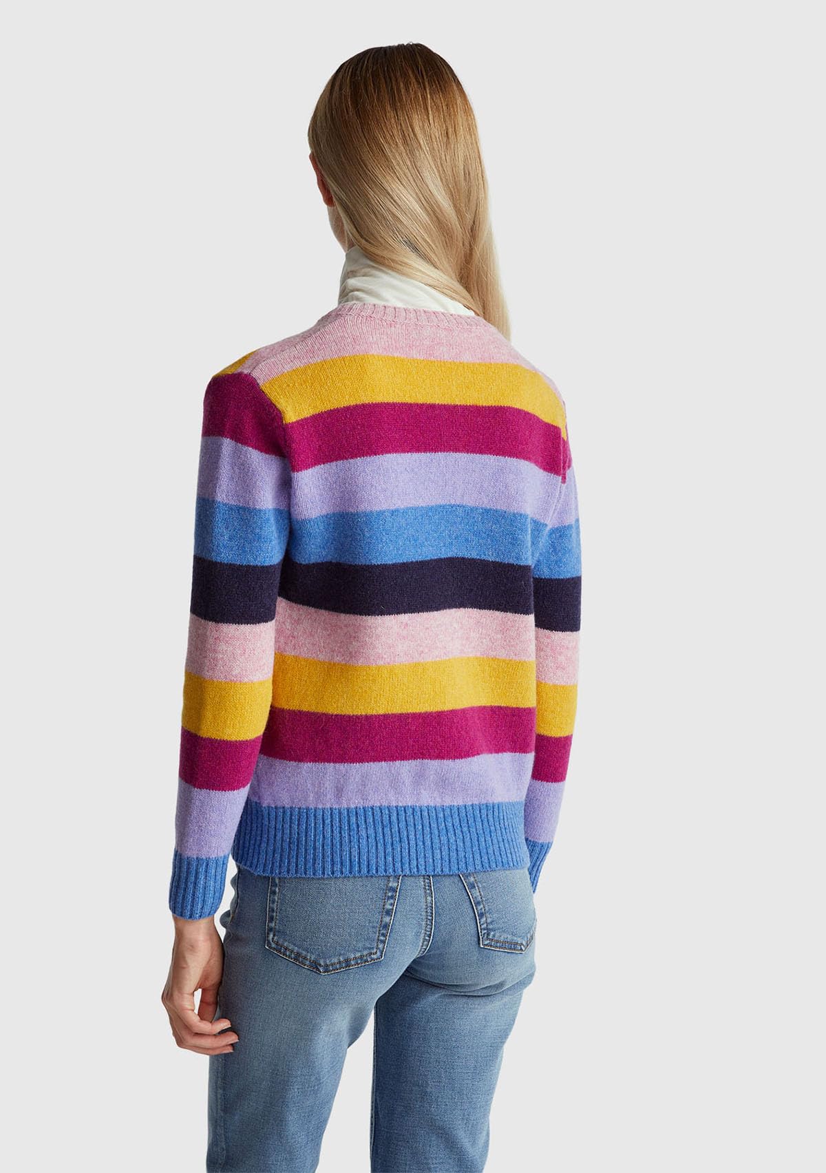 Benetton 103ME5014 cardigan donna blu manica lunga