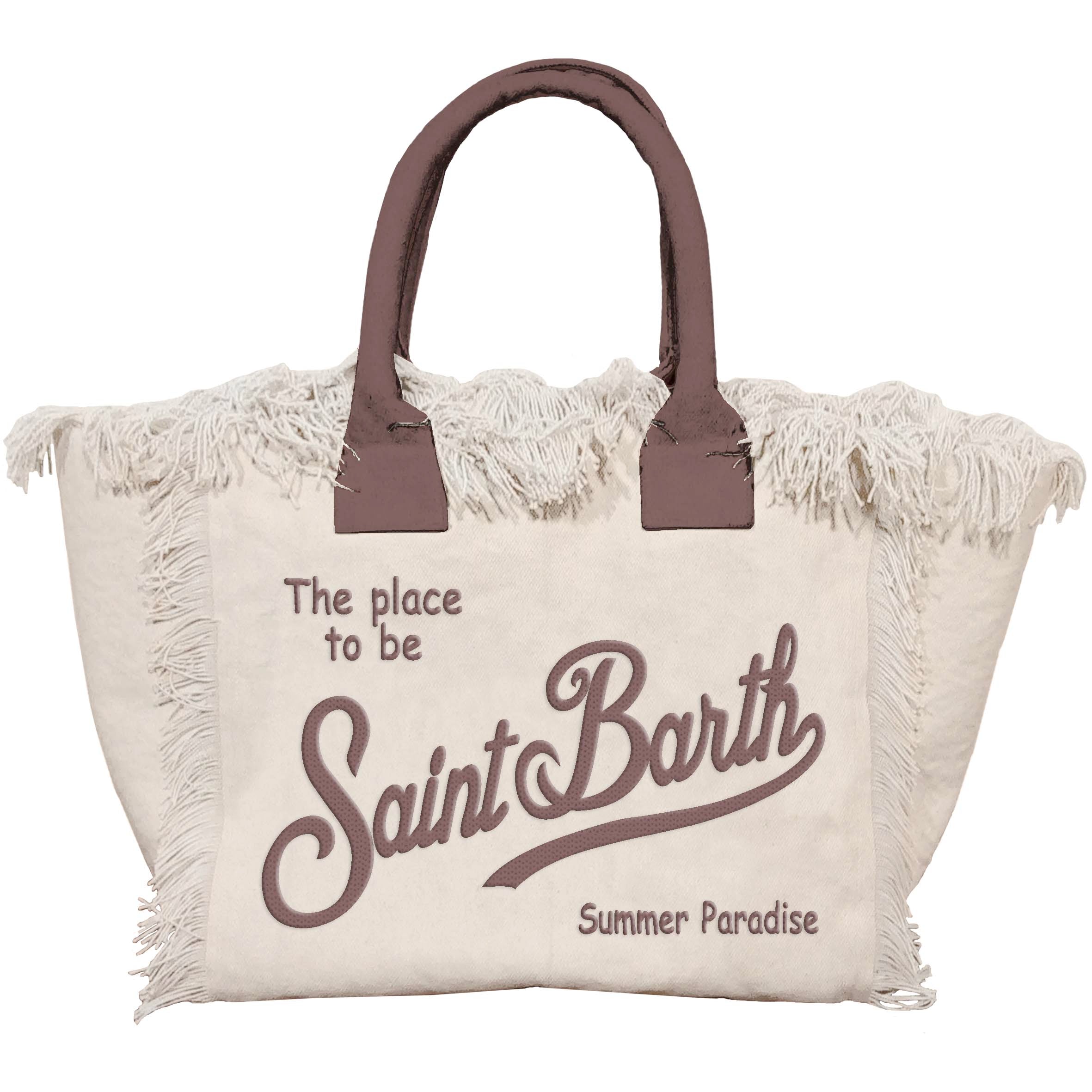 MC2 Saint Barth Vanity 01818L borsa Panna Marrone canvas