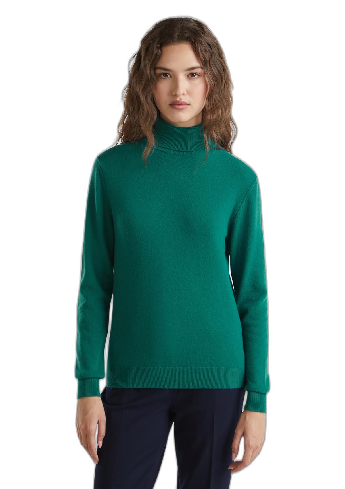 Benetton Maglia Ciclista 1002d2348 Maglione Donna collo alto
