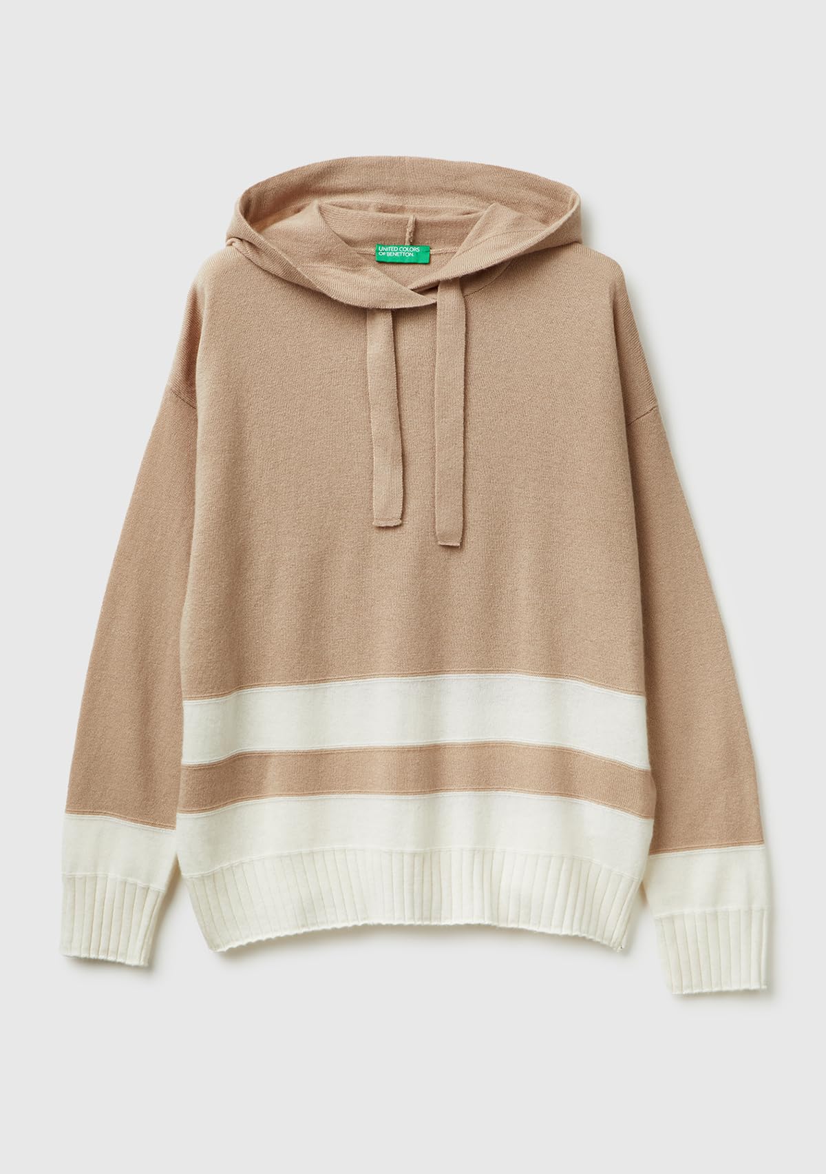 Benetton Felpe e Tute Felpa con Cappuccio Boxy a Righe