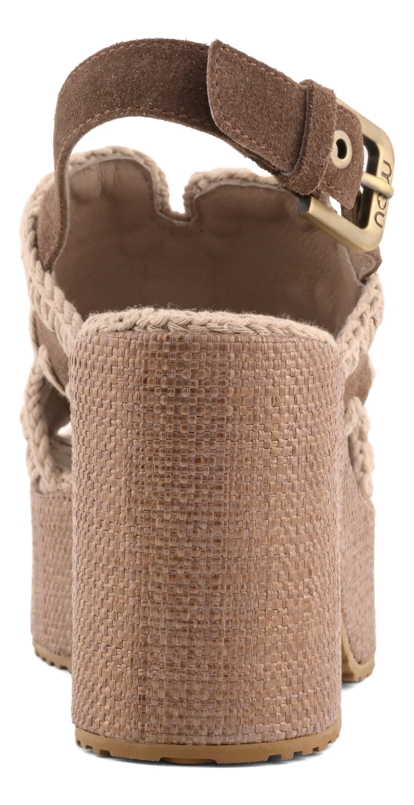 Mou SW721002A Sandalo Donna Deep Brown Raffia Platform