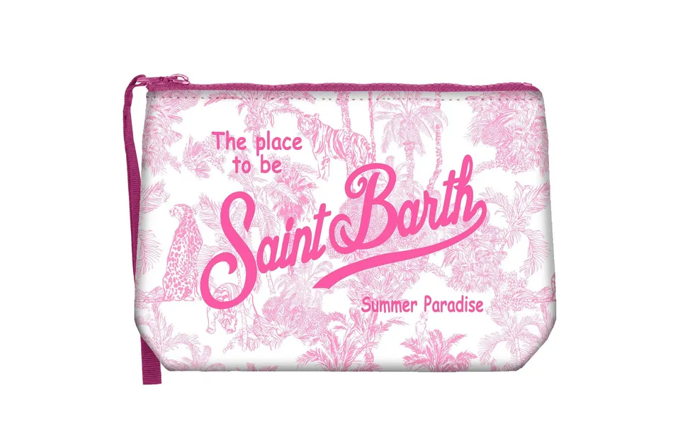 MC2 Saint Barth Aline pochette Jungle bianco rosa scuba