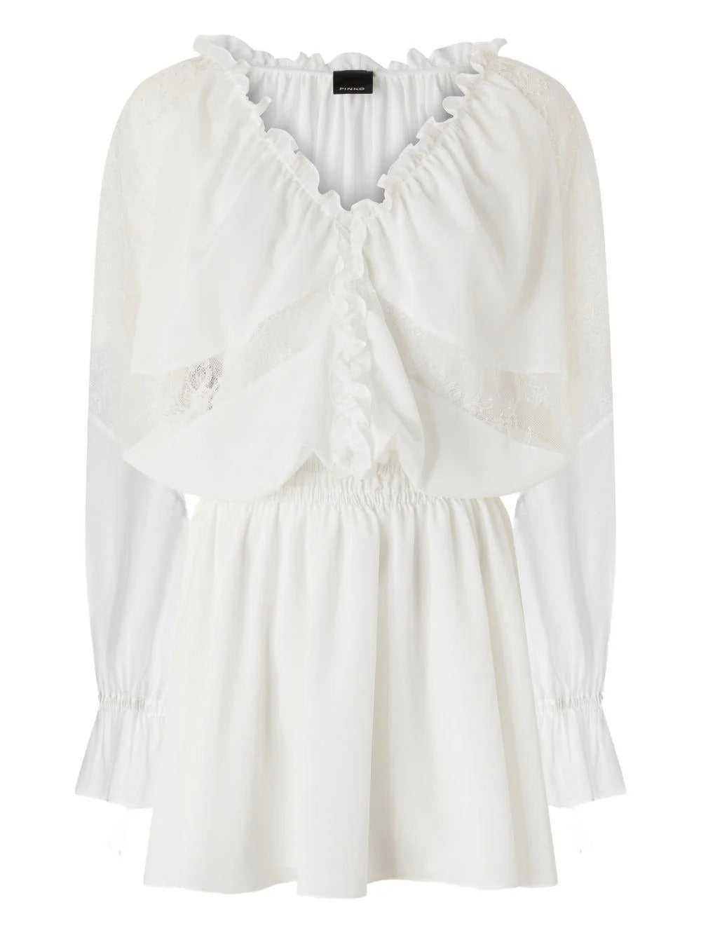 Pinko Aggie 106293 A336 Abito Corto Bianco Pizzo