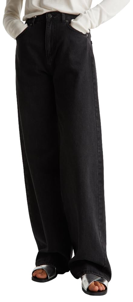 Benetton 43UNDE02B jeans donna blu wide fit cotone