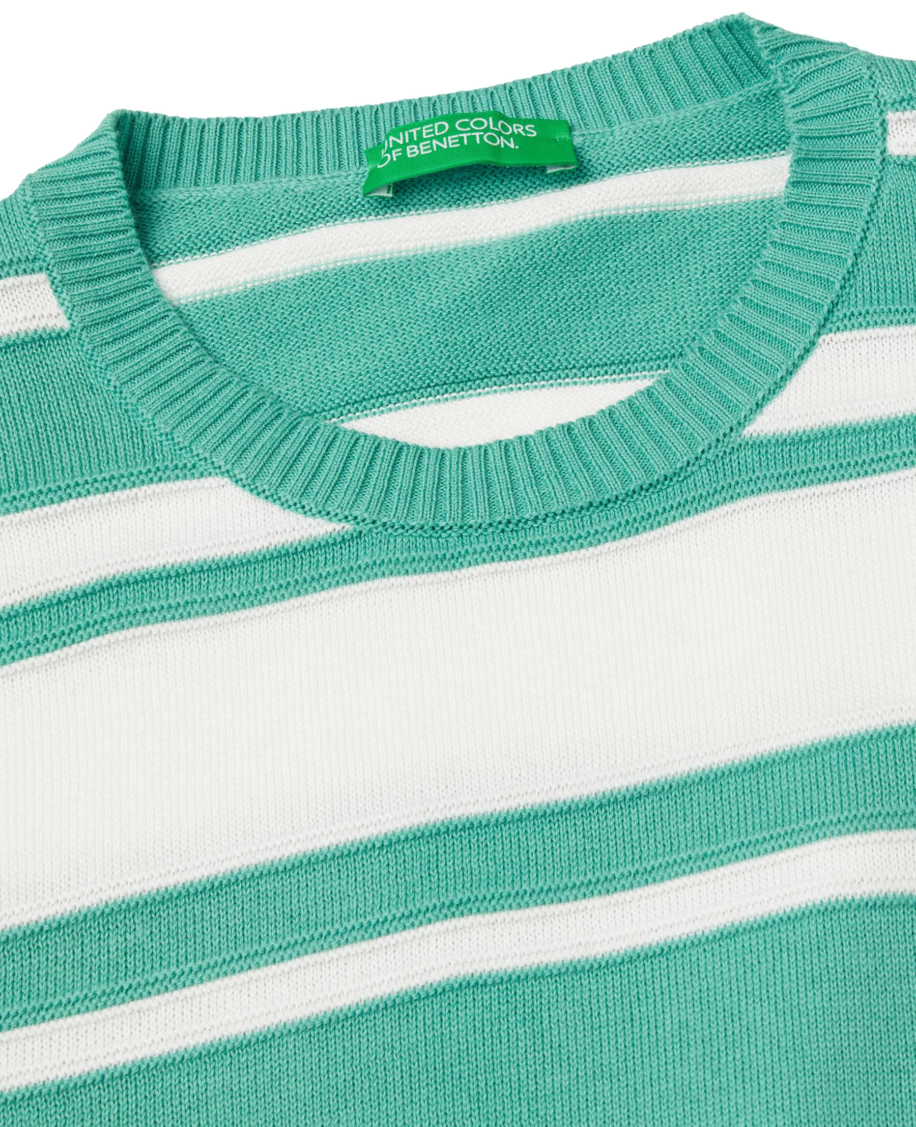 Benetton Maglia Girocollo Manica Corta Righe Regular