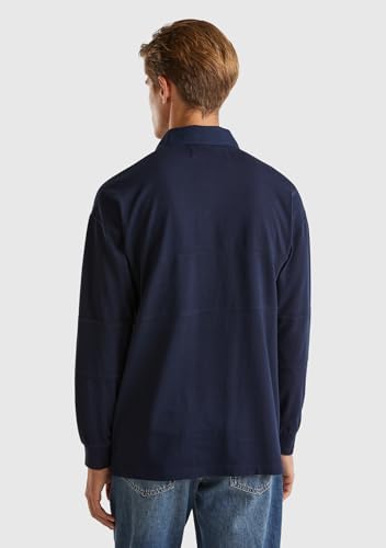 Benetton Polo Rugby Manica Lunga Uomo Ricamo
