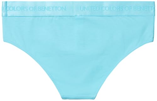 Benetton Slip 3op81s01l Donna M Blu Cotone Organico Fianco Alto