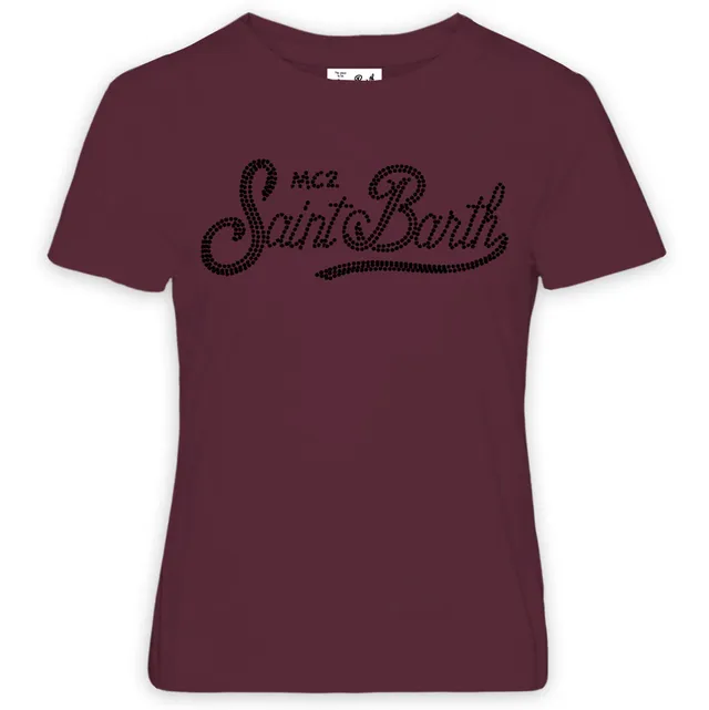 MC2 Saint Barth Emilie t-shirt donna melanzana strass