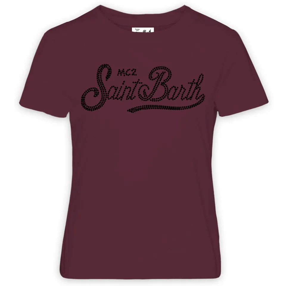MC2 Saint Barth Emilie t-shirt donna melanzana strass