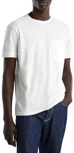 Benetton T-Shirt Maglietta Misto Lino Taschino Relax