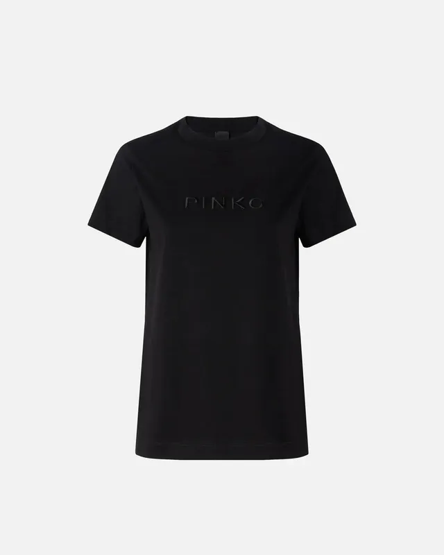 Pinko Start T-shirt donna nero cotone lettering
