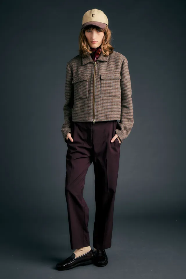Karen Walker Landing Jacket giacca Brown Multi lana