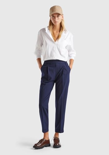 Benetton Pantaloni Donna Flanella Righe L